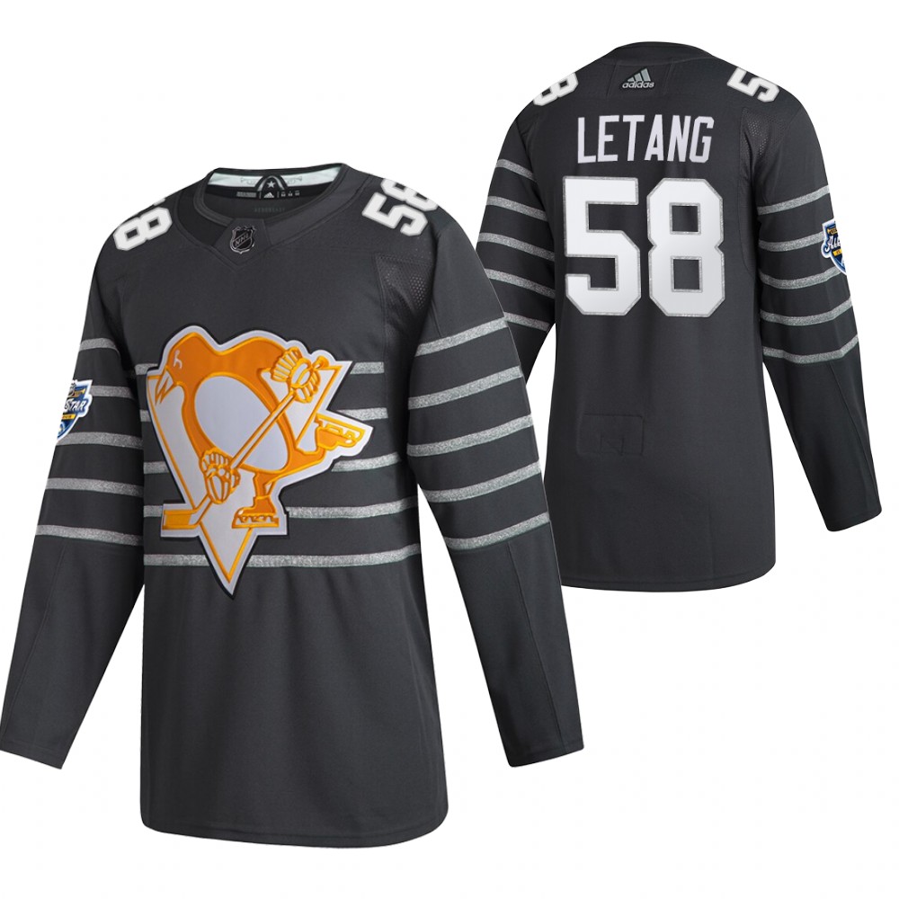Men's Pittsburgh Penguins #58 Kris Letang 2020 Grey All Star Stitched NHL Jersey